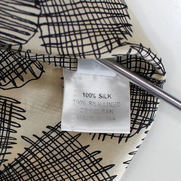 Lela Rose Silk Plaid Tiered A Line Skirt Black White Gray Knee Length SZ 8 - Picture 12 of 12